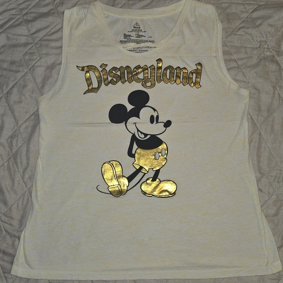 Disney Tops - Disney Gold and Tan Mickey Mouse Tank Top B1